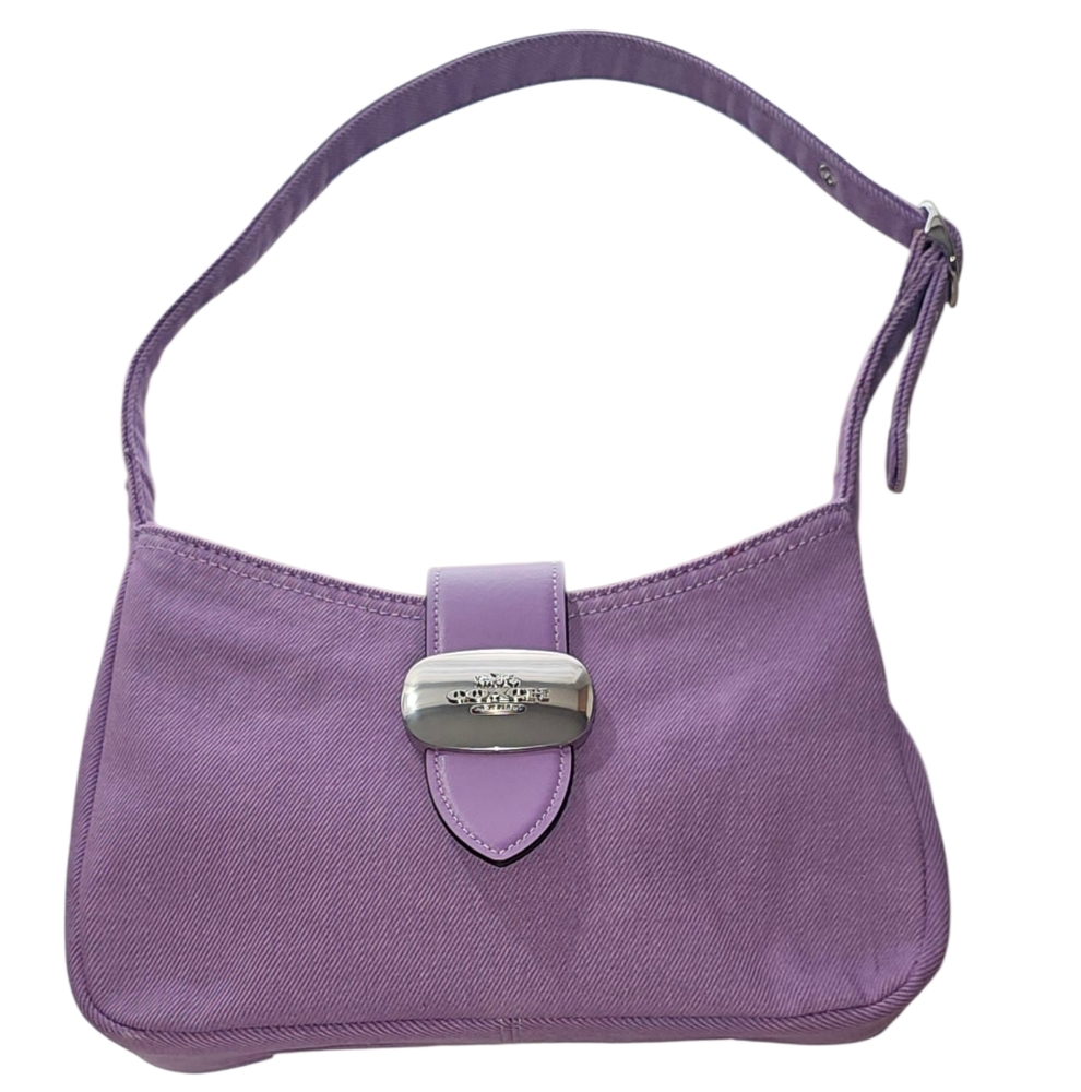 COACH Eliza Lavendar Denim Shoulder Bag NWT - Picture 4 of 10
